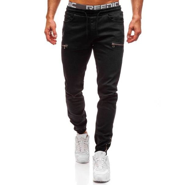 Men's Clothing Men's Denim Fabric Casual Matte Zipper Design Sports Fashion Casual Jeans Men_mkmklike.com