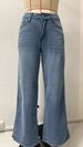 Women's Loose Fit Wide Leg Jeans - Comfortable Cotton Denim Pants With Distressed Details, Classic Blue, Sizes S-XXL_mkmklike.com