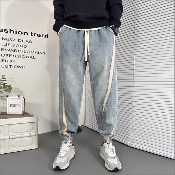 Men's Clothing Men's Straight Leg Jeans Washed Vintage Distressed Loose Fit Wide Leg Pants Autumn Winter American High Street Trendy Clothing_mkmklike.com