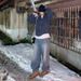 Men's Retro Washed Straight Wide Leg Pants Winter Warm Loose Fit Floor Length Korean Style Commuter Outfit_mkmklike.com