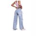 Women's Clothing Y2K Street Style Bow Collage Washed Jeans Loose Straight Wide Leg Trousers For Women Fashion_mkmklike.com