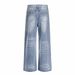 Washed White Wide-Leg Jeans For Men Street Style American Vintage Loose Casual Straight-Leg Pants Versatile Trousers_mkmklike.com
