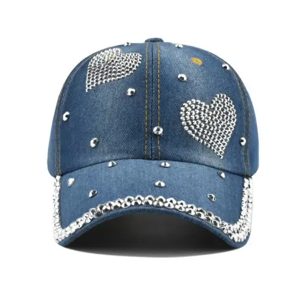 Hot Sale Baseball Cap Rivet Love Heart Cowboy Hat Summer Sunshade Fashion Vintage Snapback Hats For Women Casual Outdoor_mkmklike.com
