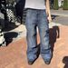 Men's Washed Distressed Jeans Cross Border Style Loose Straight Leg Casual Pants American Retro Autumn Winter Streetwear_mkmklike.com