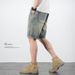 Summer New Style Men's Denim Shorts Thin Loose Fit Korean Trendy High Street Five Point Pants_mkmklike.com