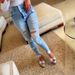 "High Waisted Ripped Skinny Jeans – Butt Lift Stretch Denim, Multi-Button Closure, Light Blue Slim Fit Jeans For Women (Sizes S-2XL)"_mkmklike.com
