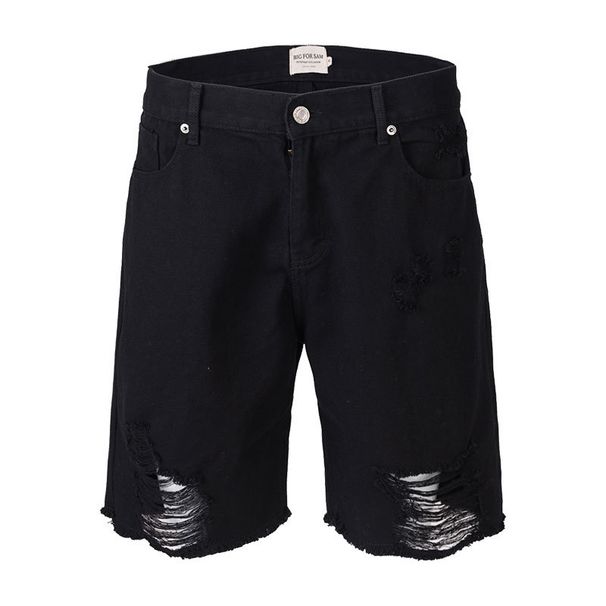 Suitable For All Seasons 2025 Summer High Street Large Hole Denim Shorts For Men Hip Hop Style Couple's Distressed Pants_mkmklike.com