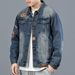 Loom Retro Label Denim For Men Korean Version Slim Fit Trendy Brand European And American Street Style Handsome Trend_mkmklike.com