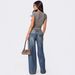 Women's Clothing Loose Wide Leg Fashion Printed Denim Trousers Ladies Jeans_mkmklike.com