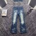 Authentic 1970s Vintage Distressed Jeans – Men's Slightly Flared Loose Fit Denim With Whiskering & Ripped Details (S-3XL, Retro Blue Wash)_mkmklike.com
