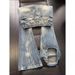 Men's Clothing Trendy Retro Style Washed Denim Jeans Slanted Cut Straight Leg Slim Fit Slightly Flared Curved Trousers Crackled Lightning Pattern_mkmklike.com