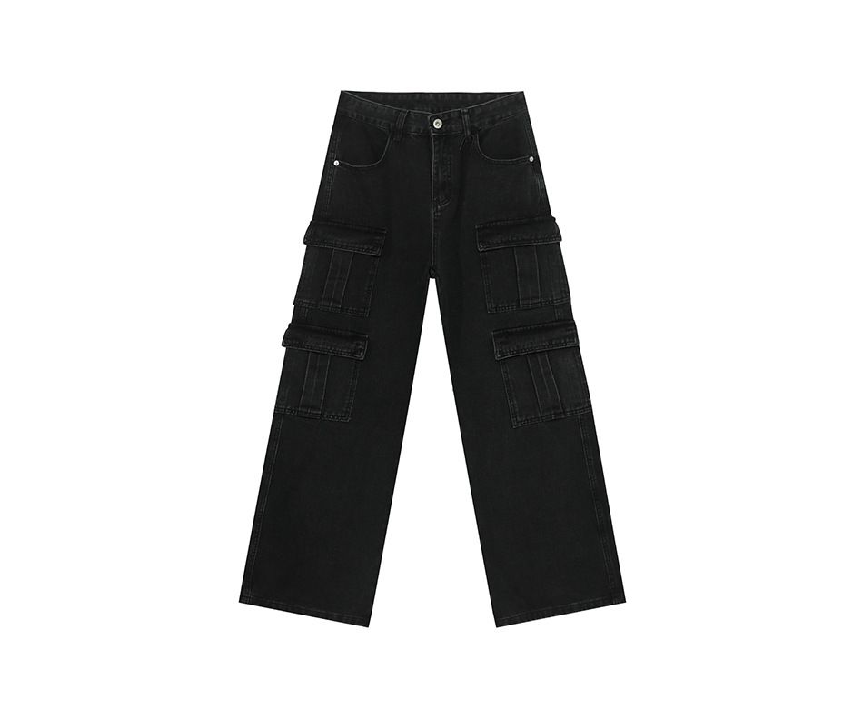 EF JEANS | 2025 Spring New American Street Retro Multi-Pocket Wide Leg Tooling Jeans Casual Pants_mkmklike.com
