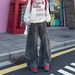 Streetwear Ripped Jeans For Men – Distressed Black Denim With Functional Pockets, Straight-Leg & Wide Fit (Lightweight, S-XXXL)_mkmklike.com