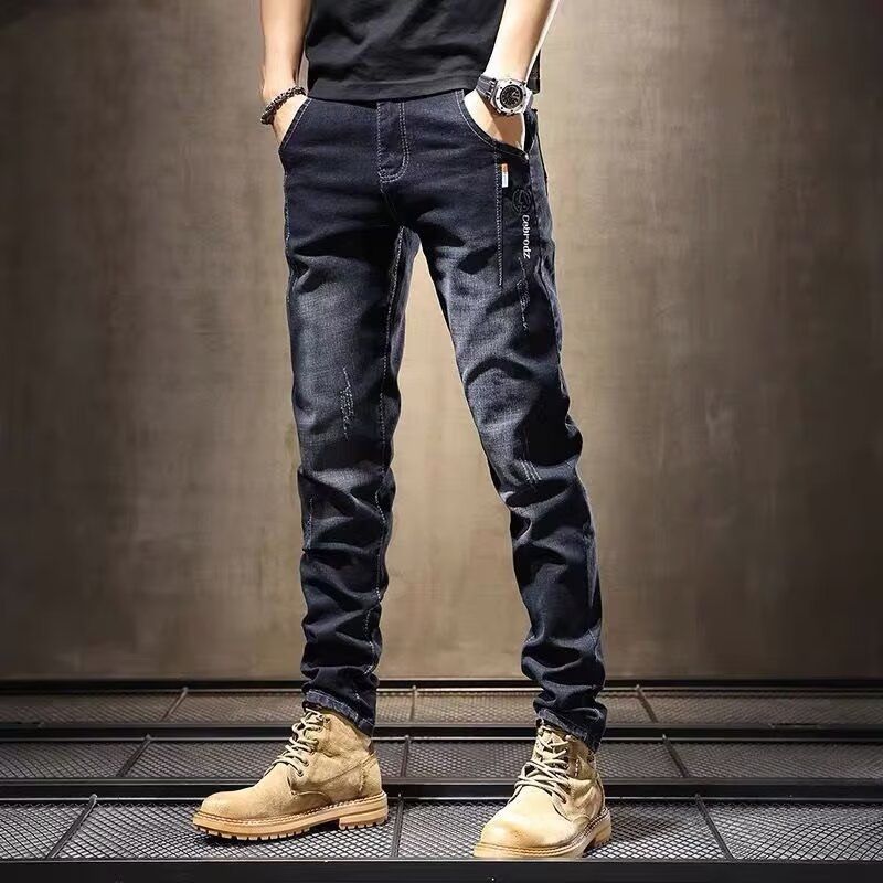 2025 New Style Jeans Men Slim Straight Trendy Brand Stretch Skinny Men's Vintage Casual Long Pants_mkmklike.com