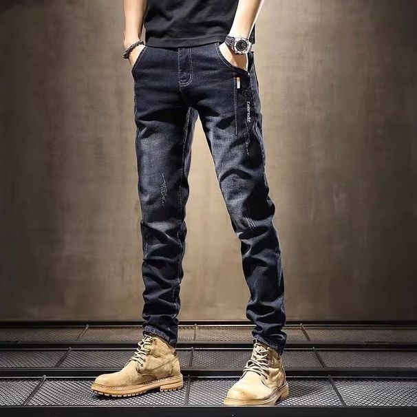 2025 New Style Jeans Men Slim Straight Trendy Brand Stretch Skinny Men's Vintage Casual Long Pants_mkmklike.com