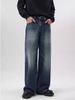 Men's Clothing Men's Relaxed Fit A-Line Jeans - Vintage Washed Wide-Leg Denim (Streetwear Essential)_mkmklike.com