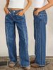 Women's mid Rise Slimming Wide Leg Jeans European American Style Retro Straight Leg Pants Casual Cotton Spring New 2026_mkmklike.com