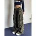 Spring 2027 Fashion American Retro Hip-Hop Cargo Jeans Women Cotton Low Waist Wrinkled Multi Pocket Camouflage Workwear Wide Leg Denim Pants_mkmklike.com