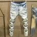 Men's Slim Fit Stretch Denim Jeans – Gradient Washed High Street Straight Leg Pants (S-XXXL) – Contemporary British Style Casual Trousers_mkmklike.com