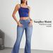 Women's High-Waisted Stretchy Flared Jeans Retro Vintage Denim Pants With Tummy Control For Casual & Daily Wear (Blue, Sizes 26-31)_mkmklike.com