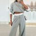 Women's Clothing Early spring outfit suit 2024 spring new women's casual hooded sweatshirt sports wide leg pants two piece suit_mkmklike.com
