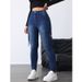 Slim-fit Jeans With A Flap, Women's Jean Style, Stretchy Casual Women's Wear, Work-ready And Figure-hugging_mkmklike.com