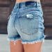 Women's Clothing Ripped Hot Girl Denim Shorts Women's High Waist A Line Raw Edge Hot Pants Trendy_mkmklike.com