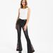 Women's Clothing Elastic Heavy Industry Embroidered Flower Flared Pants Black Jeans Trousers For Women_mkmklike.com