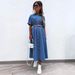 Women's Clothing New Mid Length Shirt Denim Dress A Line_mkmklike.com