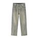 Men's Clothing Summer New Products Mud Yellow Retro Basic Simple Jeans Men's Slim Trousers_mkmklike.com