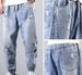 Men's Clothing Elastic Waist Denim Trousers Men's Pants 2025 New Spring And Autumn Trendy Brand Loose Casual Cuffed Nine Point Trousers_mkmklike.com