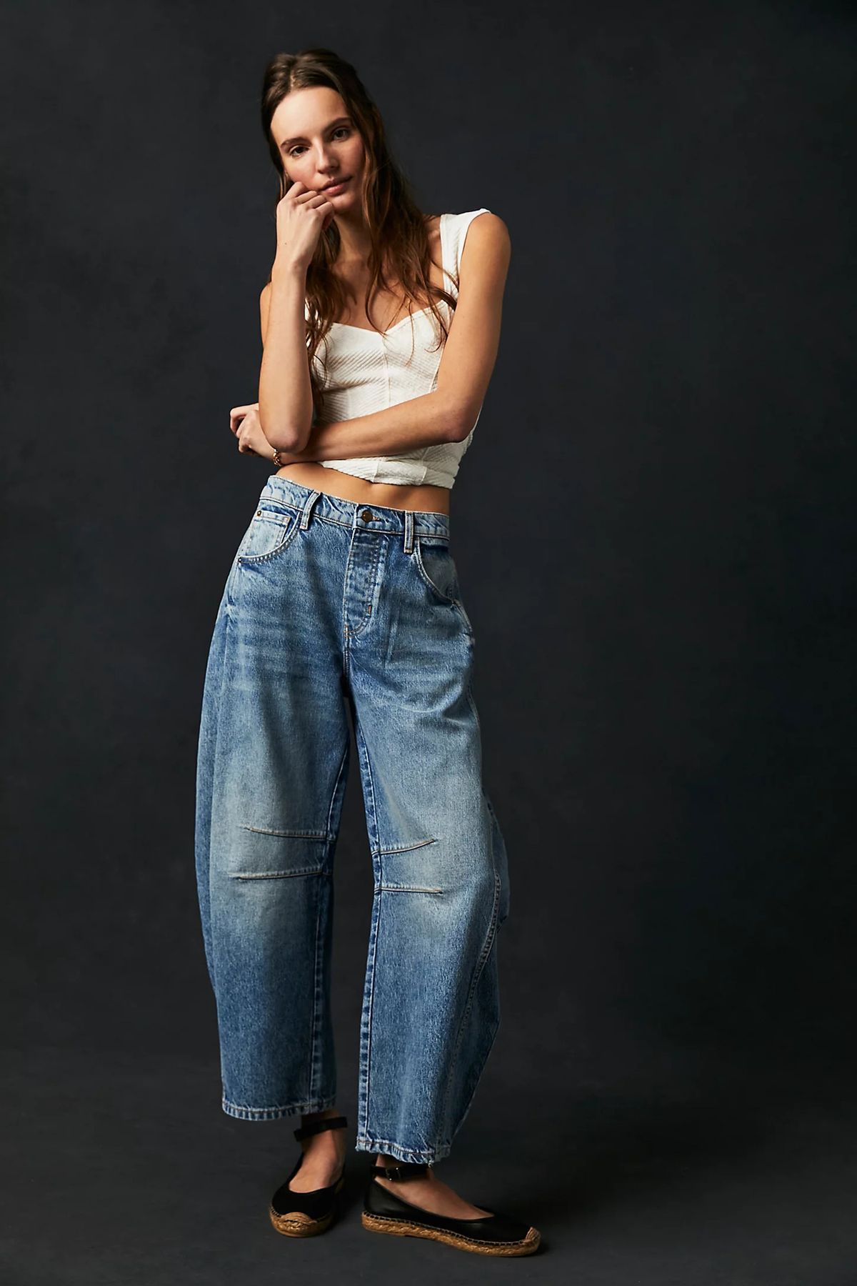 Women's Clothing Spring Casual Loose Mid Waist Tube Shaped Women's Jeans_mkmklike.com