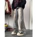 High Vibe American Street Washed Embroidered Hand-Painted Dyed Jeans Men's Wasteland Style Micro Flared Pants_mkmklike.com