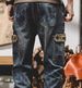 Men's Clothing heavyweight overalls men's loose straight large size new retro distressed jeans men autumn_mkmklike.com