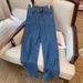 Women's Clothing New White Loose Jeans For Women Slim And Concealing Pear Shaped Body All Match Wide Leg Straight Trousers_mkmklike.com