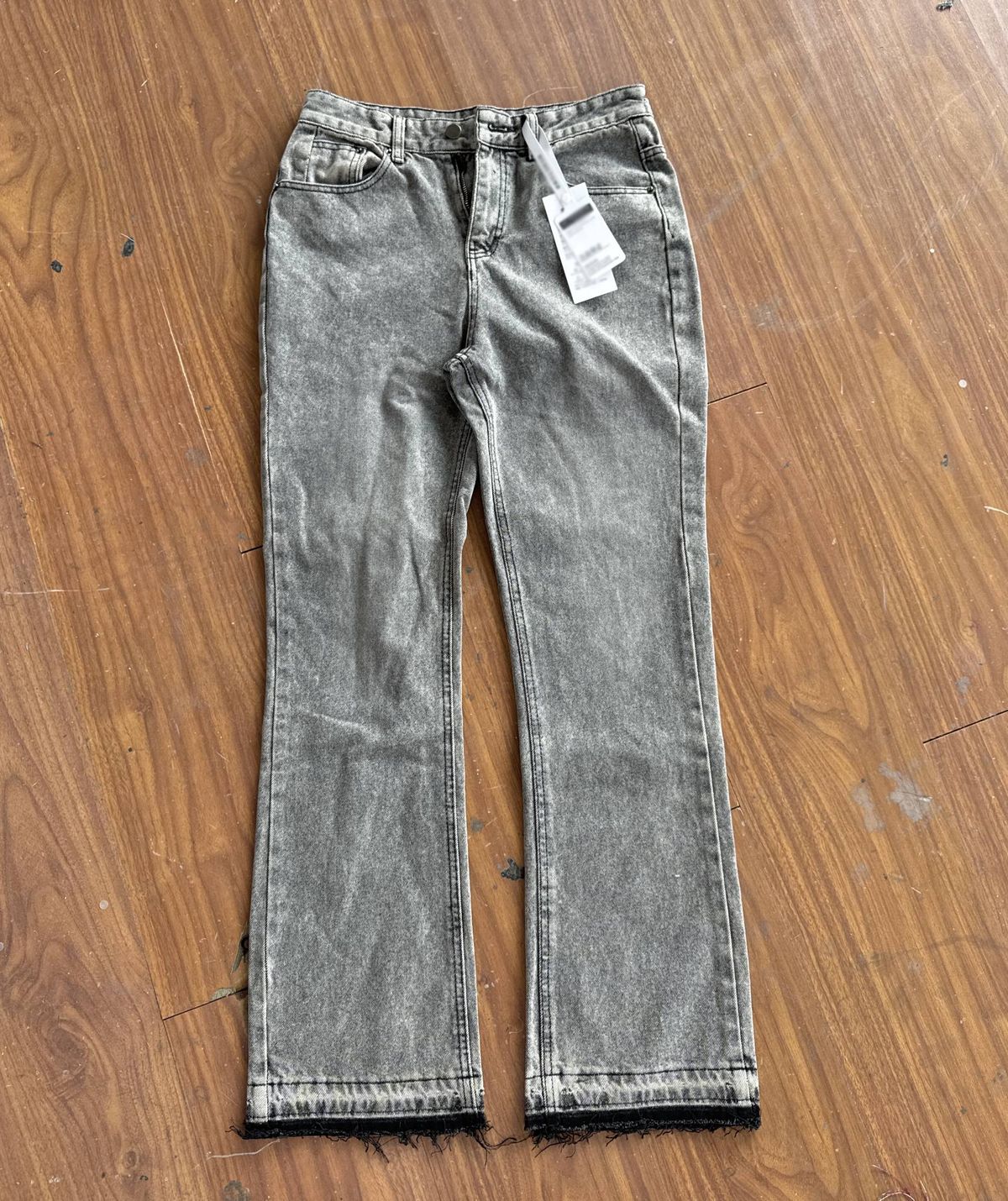 Men's Clothing American Smoky Gray Tassel 507 Retro Cement Gray Trousers Cleanfit Jeans_mkmklike.com