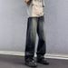 American Streetwear Washed Denim Jeans – Distressed Relaxed Fit Straight-Leg Pants For Men_mkmklike.com