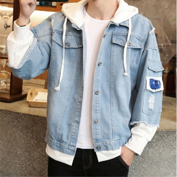 Loom 2025 Spring And Autumn New Japanese Style Loose Trendy Men's Jacket Two-Piece Hooded Denim Coat_mkmklike.com
