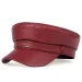 Hot Sale Ladies New Trendy Casual Pu Leather Flat Top Beret Women Men Octagon Hat Hot Sale_mkmklike.com