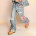 2026 New Environmentally Friendly Fabric Men's Jeans High-quality American High-street Splicing Jeans Men's And Women's Slightly Spicy Pants Printing_mkmklike.com