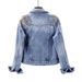 Women’s Embroidered Denim Jacket – Korean Style Beaded Flower Long Sleeve Coat, Vintage Distressed Blue Jean Jacket (S/M/L/XL/XXL/XXXL)_mkmklike.com