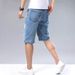 Men's Distressed Denim Shorts Straight Cut Casual Summer Washed Street Style Multiple Washes_mkmklike.com