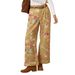 Women's High-Waisted Wide Leg Jeans Retro Rose Print Loose Fitting Casual Trousers Rolled up Cross Border Bestseller_mkmklike.com