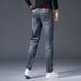 Pulse 2025 Autumn Winter New High-End Light European Style Little Bee Jeans Men's Slim Fit Trendy Skinny Casual Pants_mkmklike.com