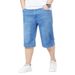 New Versatile Thin Denim Five-point Pants Men's Loose And Simple Business Jeans Men's Fat Straight Five-point Pants_mkmklike.com