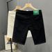 Men's High-End White Denim Shorts Trendy Slim Fit Midweight Polyester Summer Fashion Handsome Solid Color Pants_mkmklike.com
