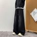 Men's Trendy High Street Workwear Jeans Drawstring Elastic Waist Loose Wide Leg Floor Length Pants Blue Spring Summer_mkmklike.com