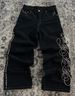 Women's plus Size Denim Jeans Low Waist Straight Leg Loose Fit Cross Border Trade Independent Website European American Style with Prints Sequins_mkmklike.com