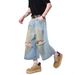 Ripped Denim Cropped Pants Boys 2025 Summer New American Trendy Brand Ruffian Handsome Loose Straight Casual Shorts_mkmklike.com