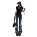 Women's Clothing Low Rise Flared Jeans American Style Sexy Design Tight Fitting Horseshoe Pants For Women Fall Collection_mkmklike.com